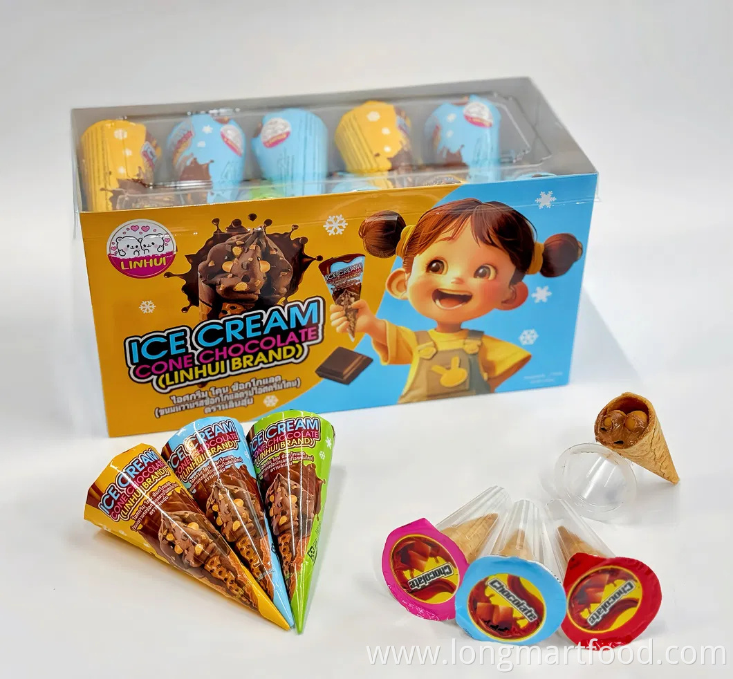 10g Ice Cream Cone Shaped Chocolate Crunch Chocolate Candy